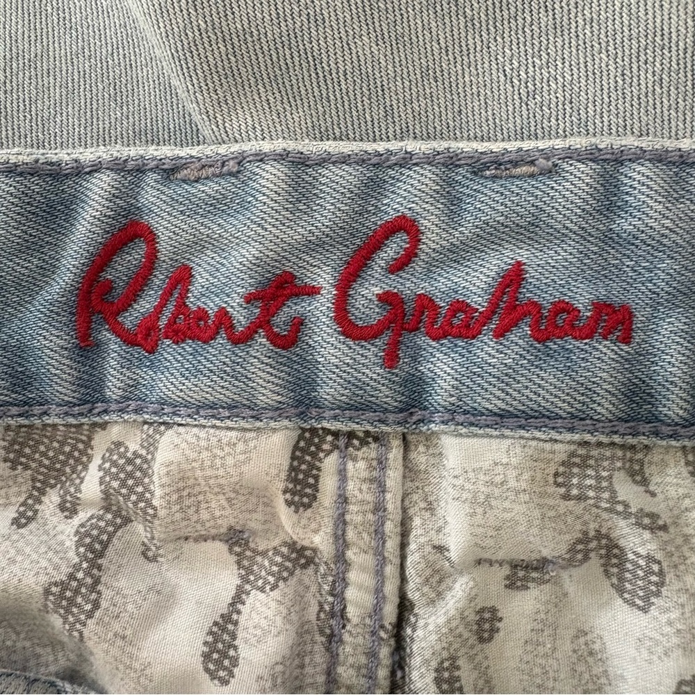 Robert Graham Mens Kipling Tailored Sz 33X31 Light Wash Stretch Denim Jeans - Picture 8 of 12